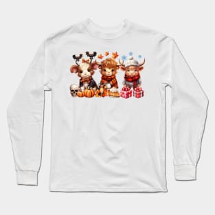 Happy Hallothanksmas Highland Cow #6 Long Sleeve T-Shirt